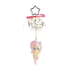 Whoopea Fly With Me pastel yellow pink ribbon plush hanging charm