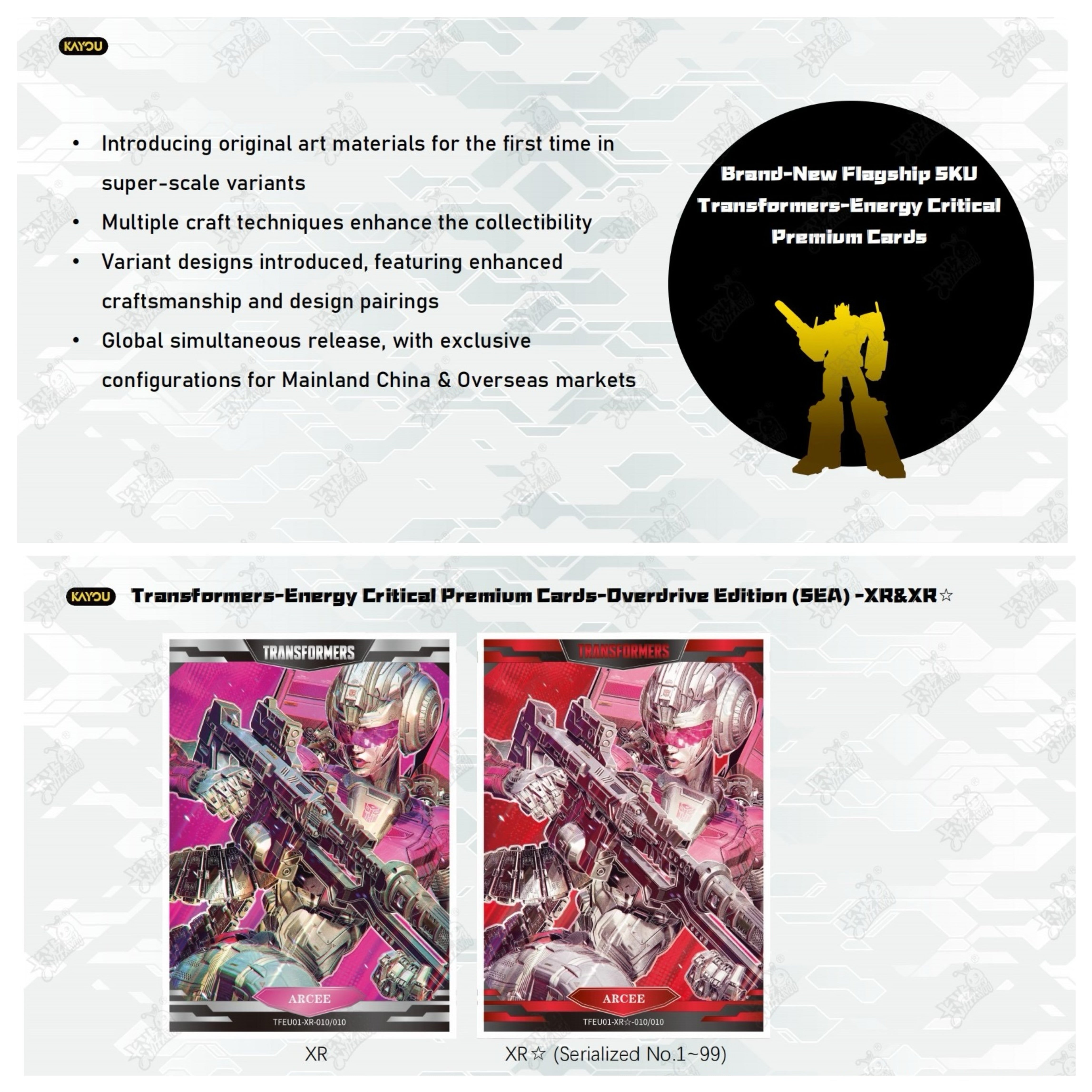 KAYOU Transformers - Energy Critical Premium Cards - Overdrive Edition - 001B - SEA - Display Box product image