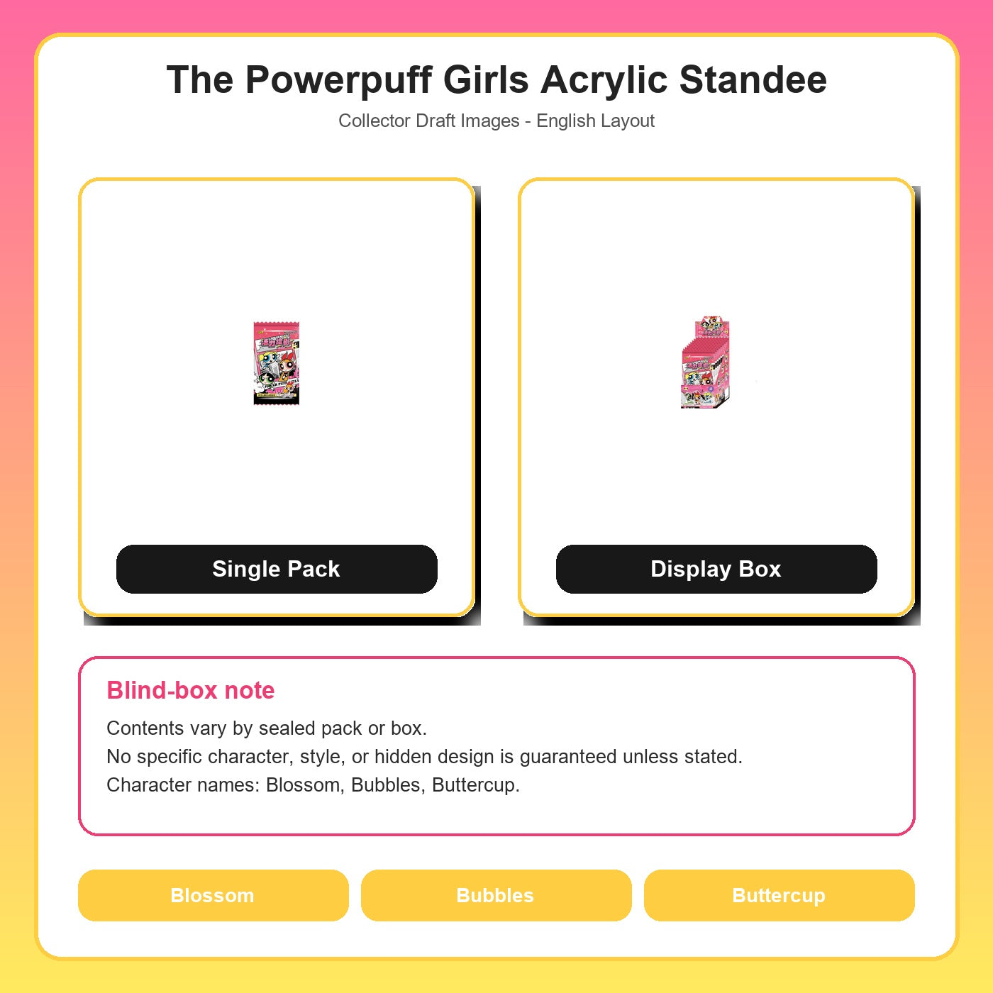 The Powerpuff Girls Acrylic Standee overview