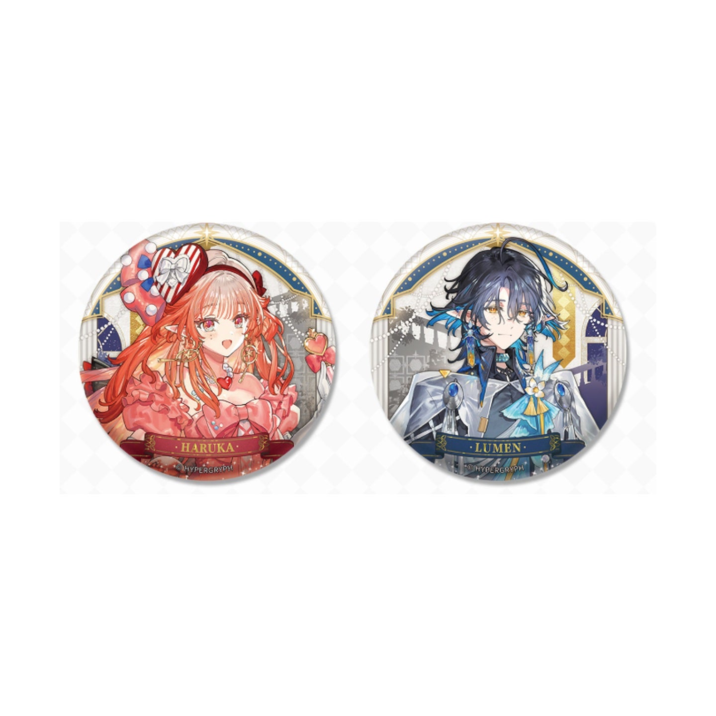 KAYOU x Arknights Luminescent Serenade Badge Blind Pack Haruka and Lumen detail photo