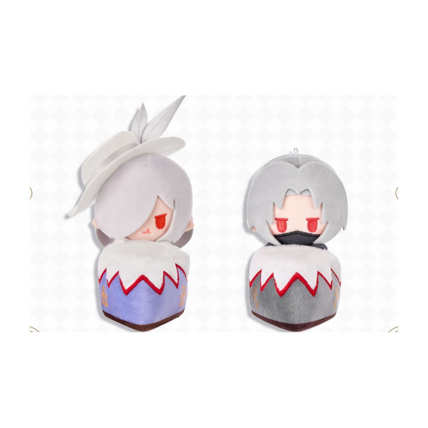 KAYOU x Arknights Luminescent Serenade Birthday Cake Plush Charm possible designs featuring Gladiia and Ulpianus
