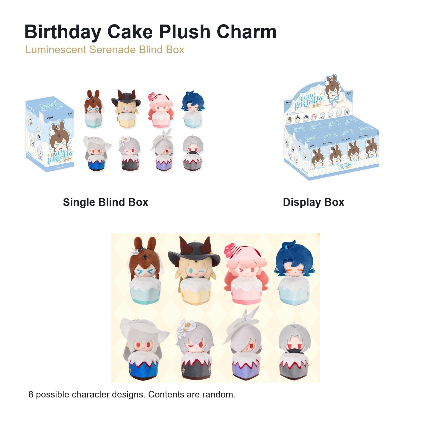 KAYOU x Arknights Luminescent Serenade Birthday Cake Plush Charm Blind Box hero image
