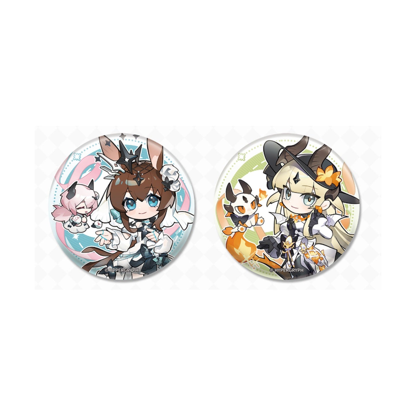 KAYOU x Arknights Luminescent Serenade SD Badge Blind Pack Amiya and Reed the Flame Shadow detail photo