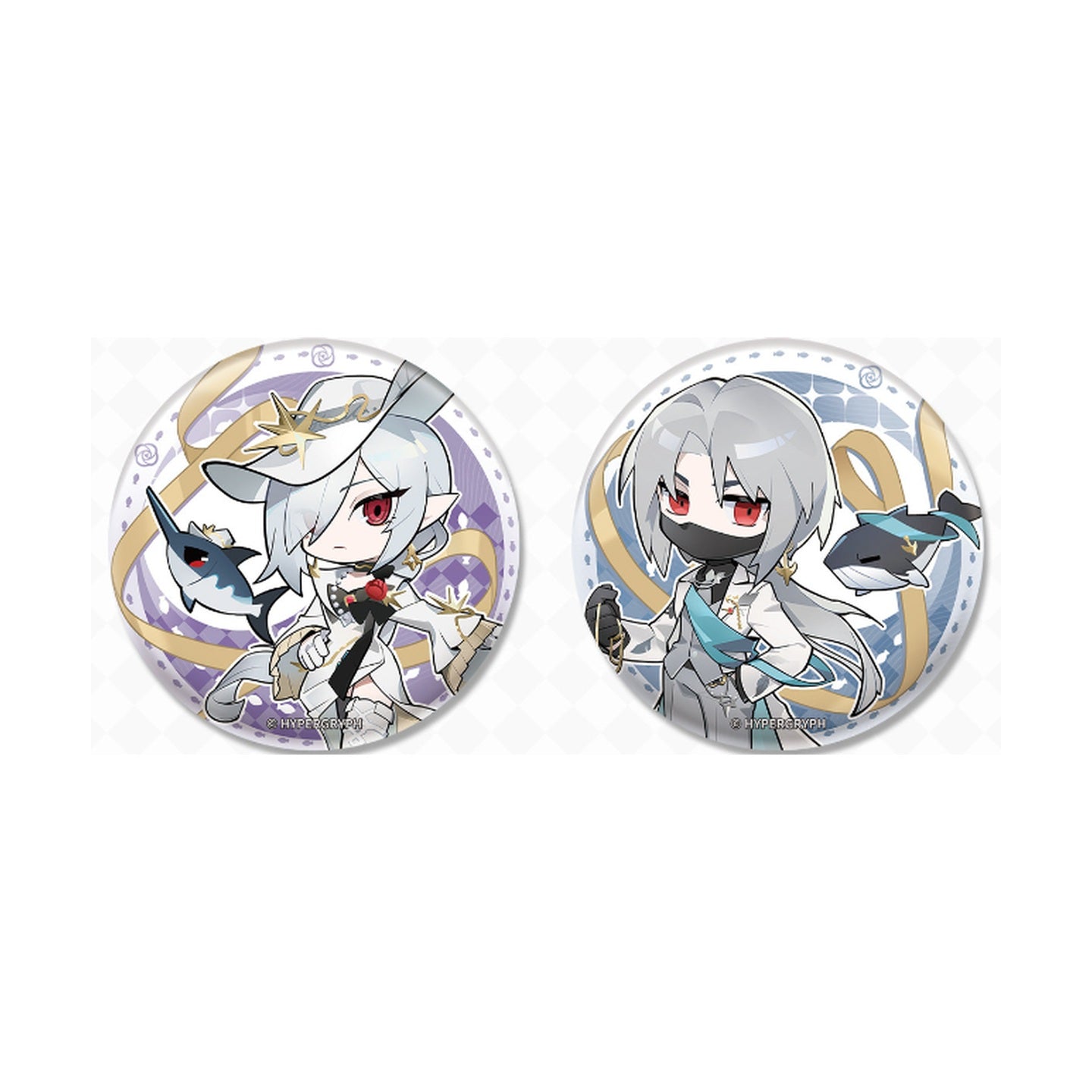 KAYOU x Arknights Luminescent Serenade SD Badge Blind Pack Gladiia and Ulpianus detail photo