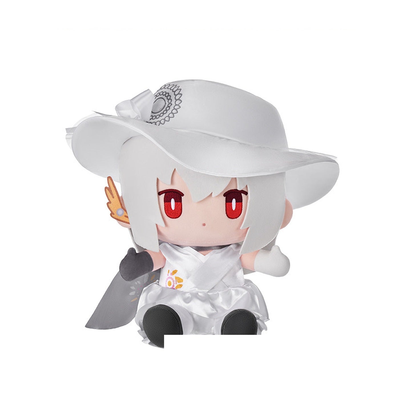 KAYOU x Arknights Pearlescent Pageantry Skadi sitting plush doll white background photo