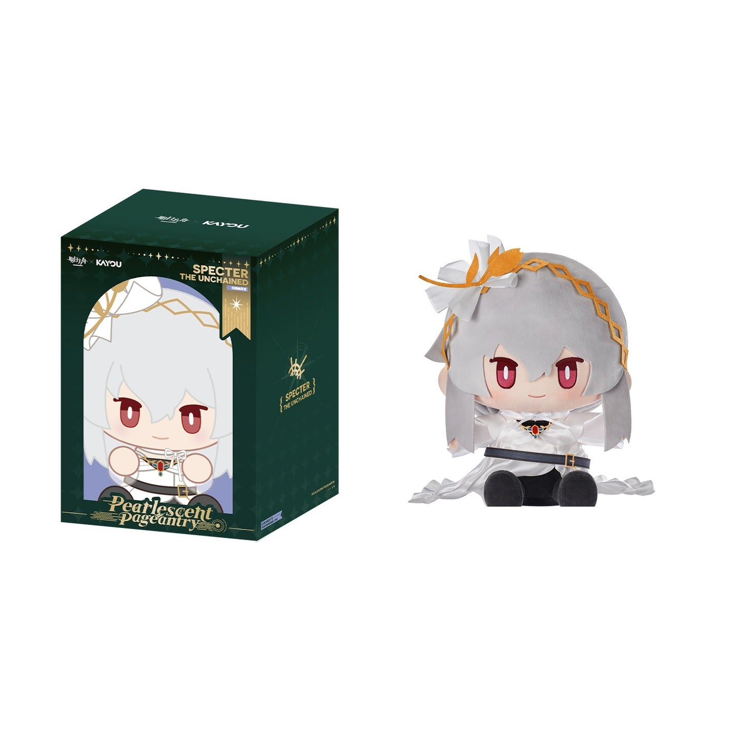 KAYOU x Arknights Pearlescent Pageantry Specter the Unchained boxed sitting plush doll product photo