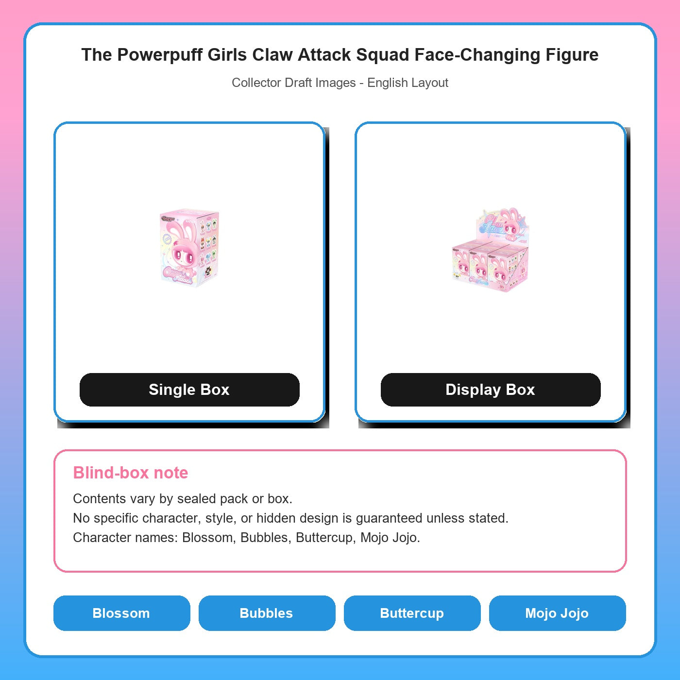 The Powerpuff Girls Claw Attack Squad Face-Changing Figure overview