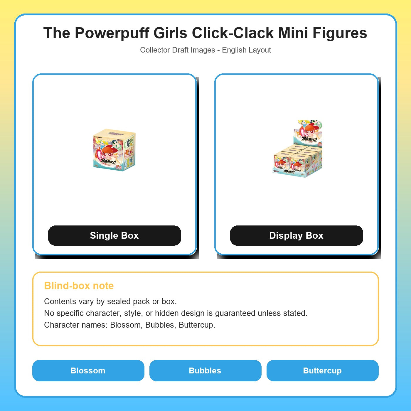The Powerpuff Girls Click-Clack Mini Figures overview