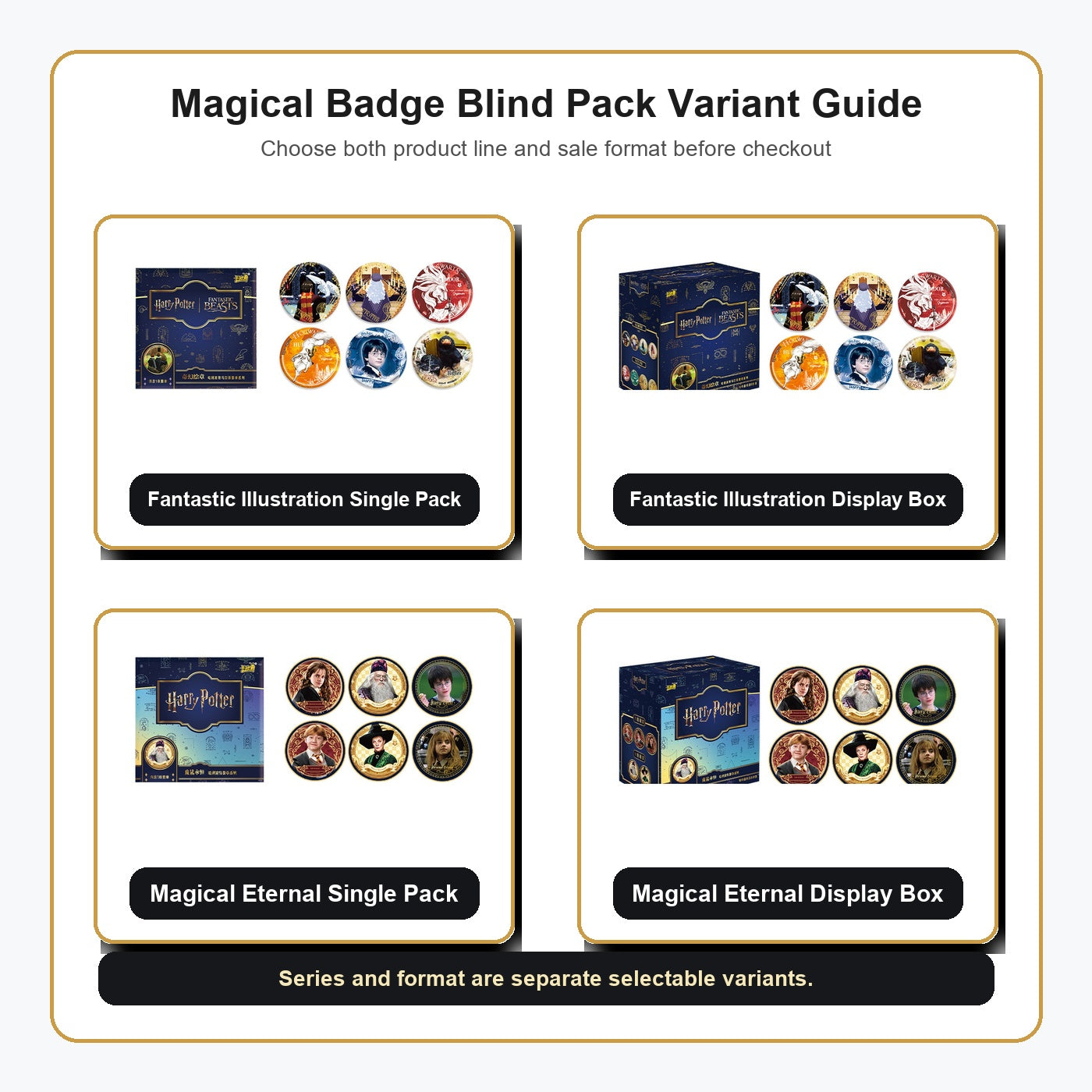 KAYOU Harry Potter Magical Badge Blind Pack English listing card