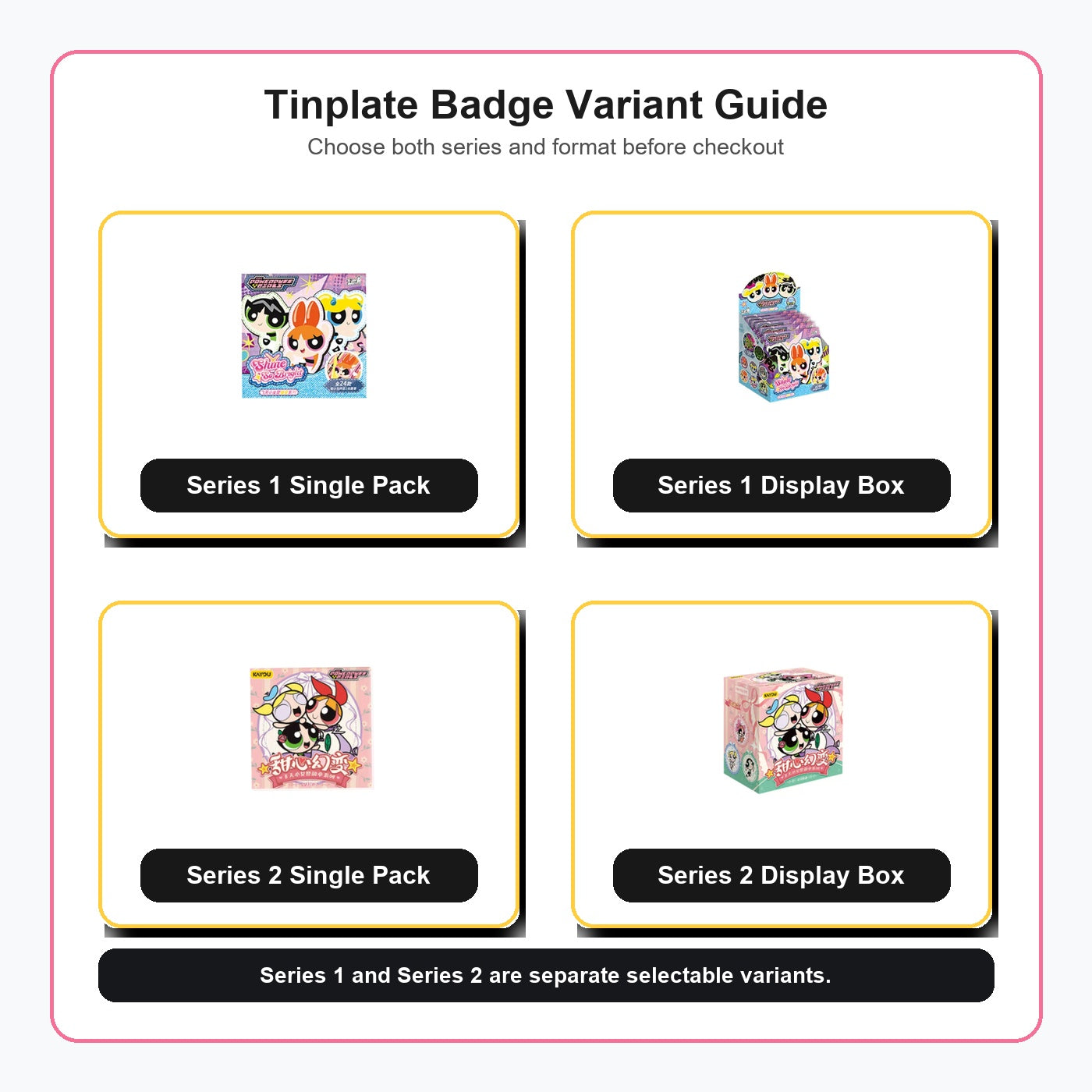 The Powerpuff Girls Tinplate Badge Blind Pack variant guide