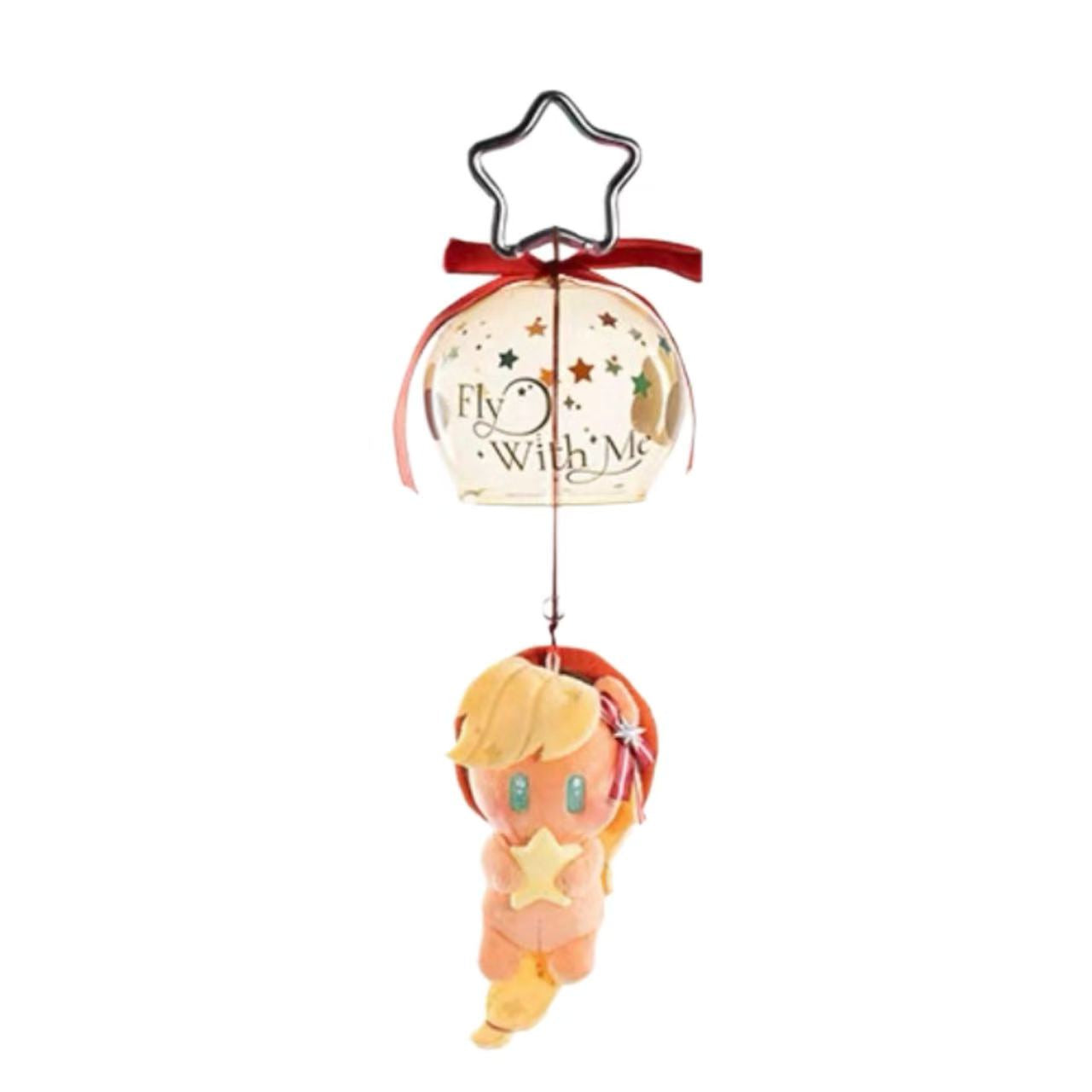 Whoopea Fly With Me peach red bow plush hanging charm