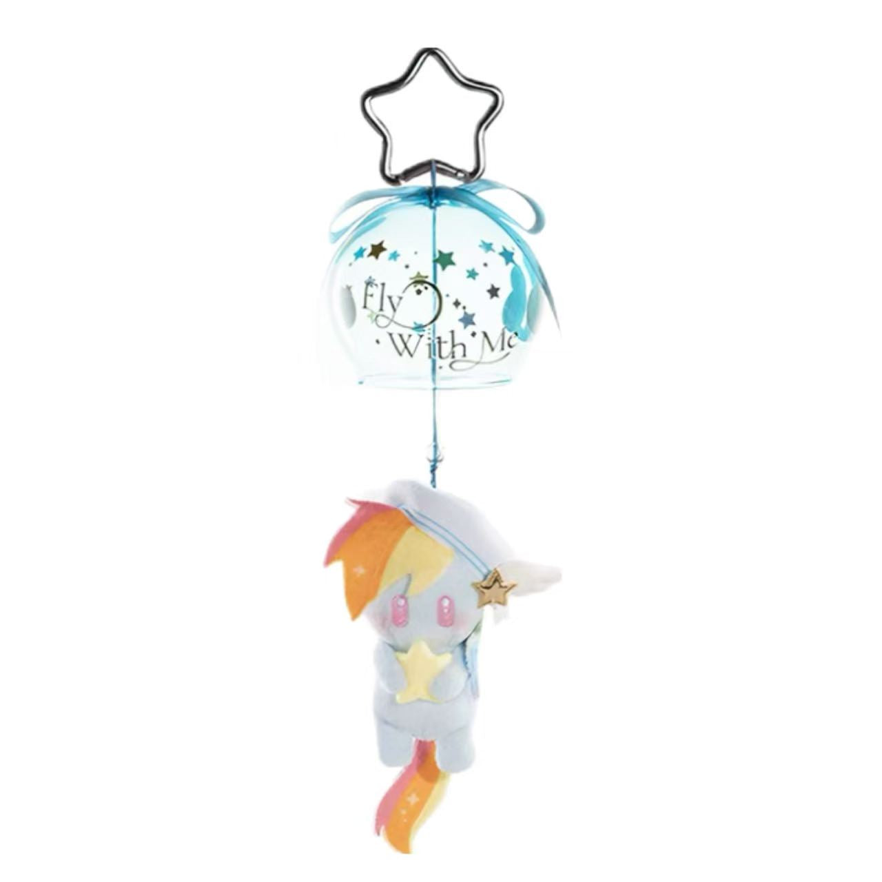 Whoopea Fly With Me sky blue rainbow plush hanging charm