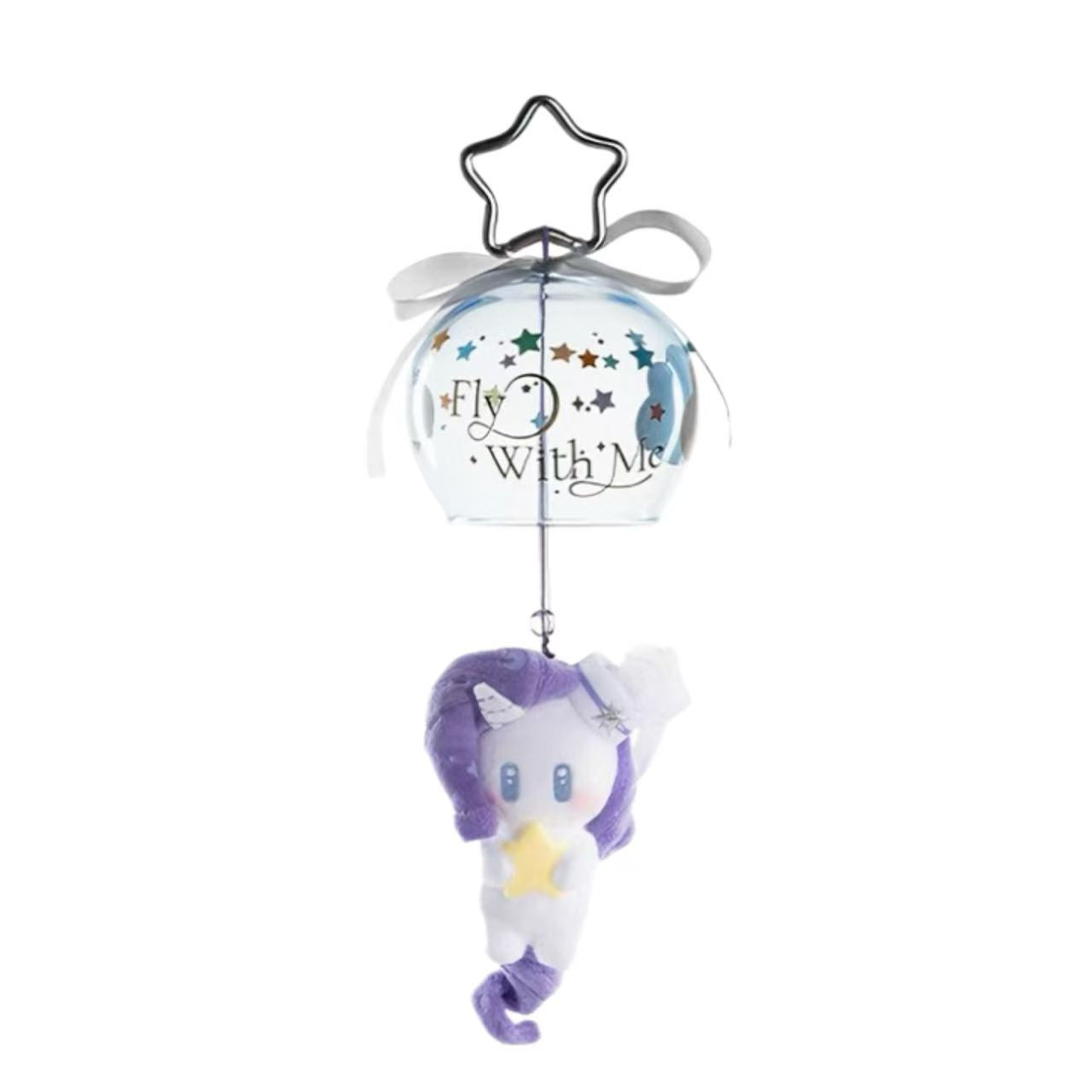 Whoopea Fly With Me white purple unicorn plush hanging charm